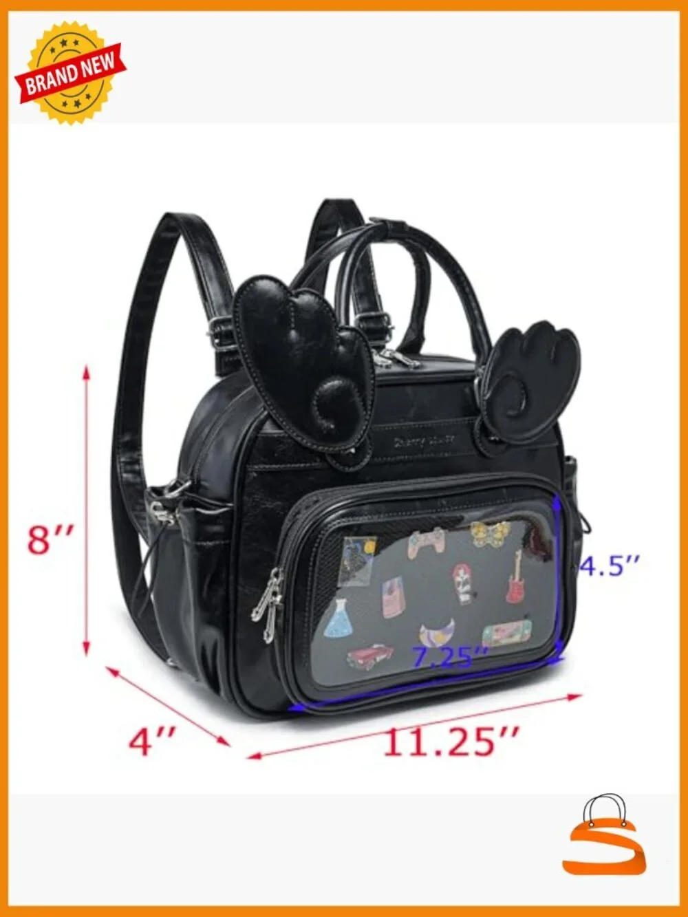 Y2K Angel Wing Ita Bag - 3-in-1 Convertible Crossbody, Backpack & Handbag for